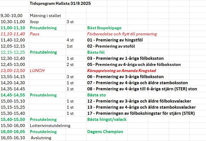 Tidsprogram Hallsta